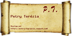 Petry Terézia névjegykártya